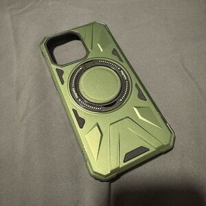Green Rugged Phone Case For 15 Pro Max.